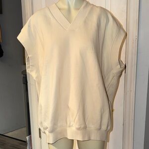 Essentials Cream Sleeveless Vest